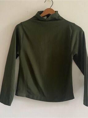 Barbara Bui Second skin Olive Green Mock Neck Long Sleeve Sweater